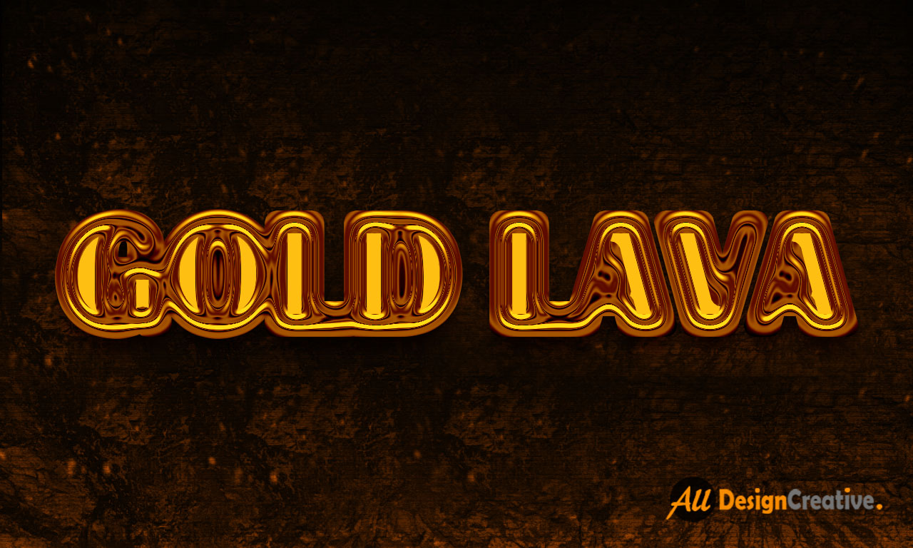 Gold Lava Text Effect PSD