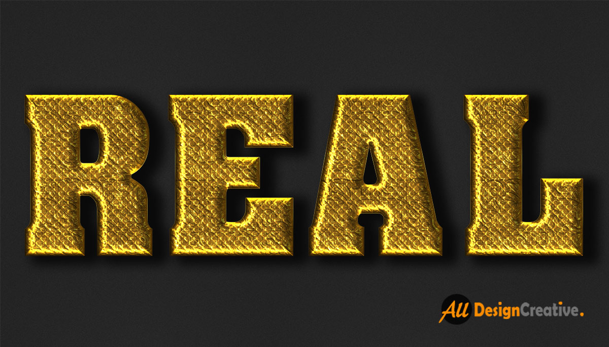 Real Gold Text Effect PSD File