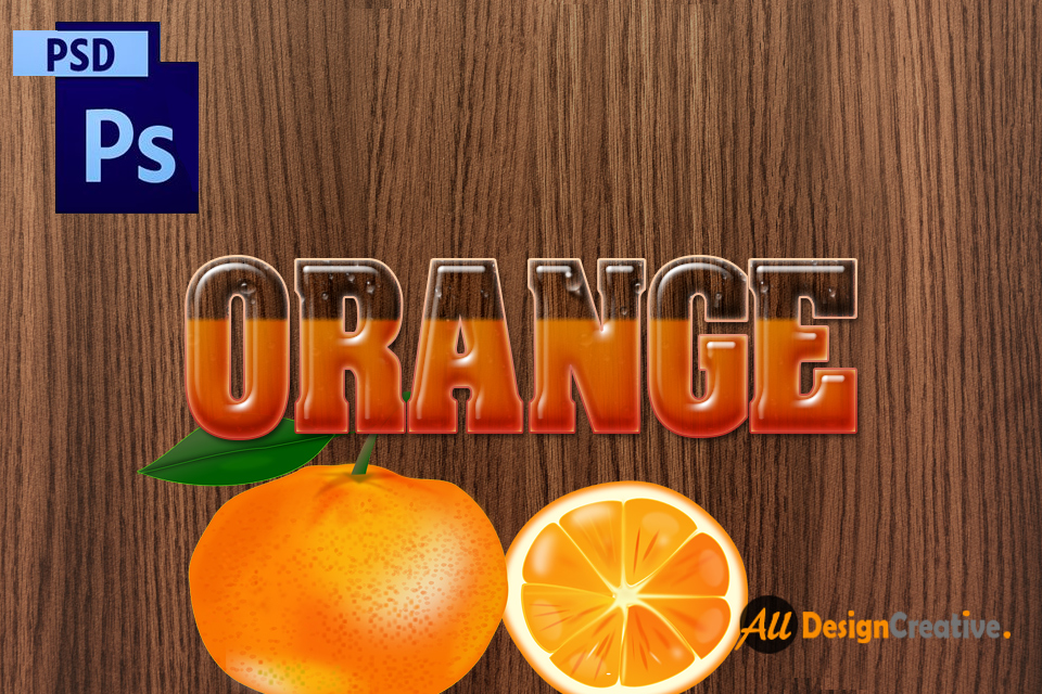 Orange Text Effect PSD Photoshop Layer Style
