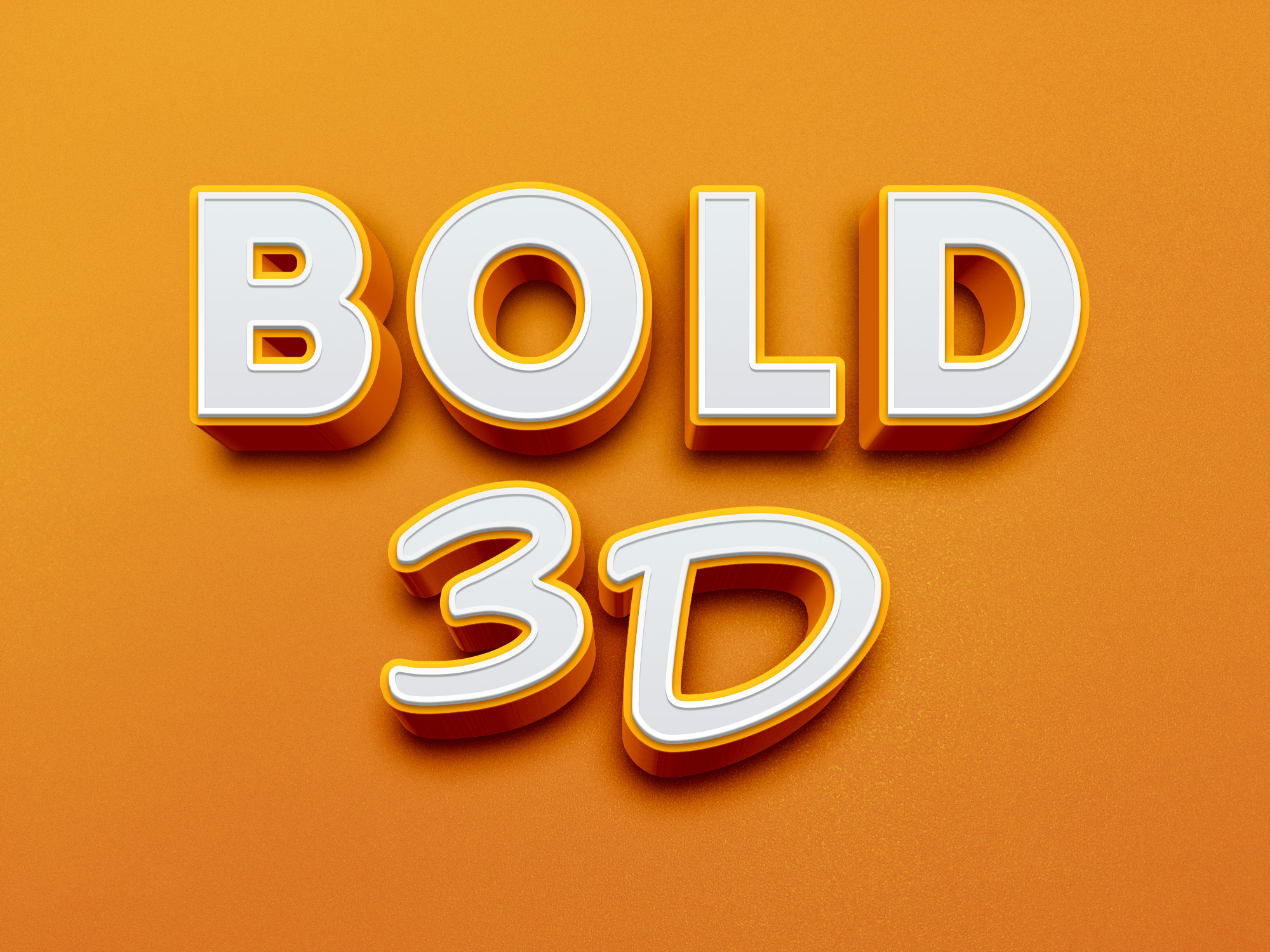 3D Bold Text Effect-Free PSD File