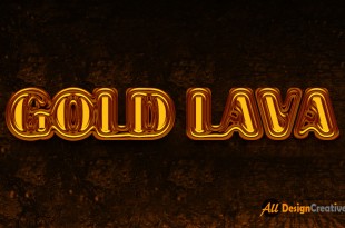 Gold Lava Text Effect PSD