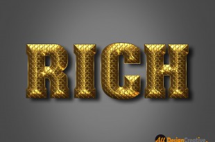 Rich Gold Text Effect PSD