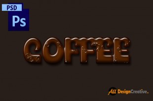 Coffee Text Effect PSD File