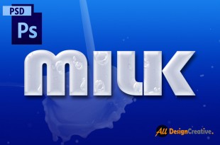 Milk Text Effect Photoshop PSD