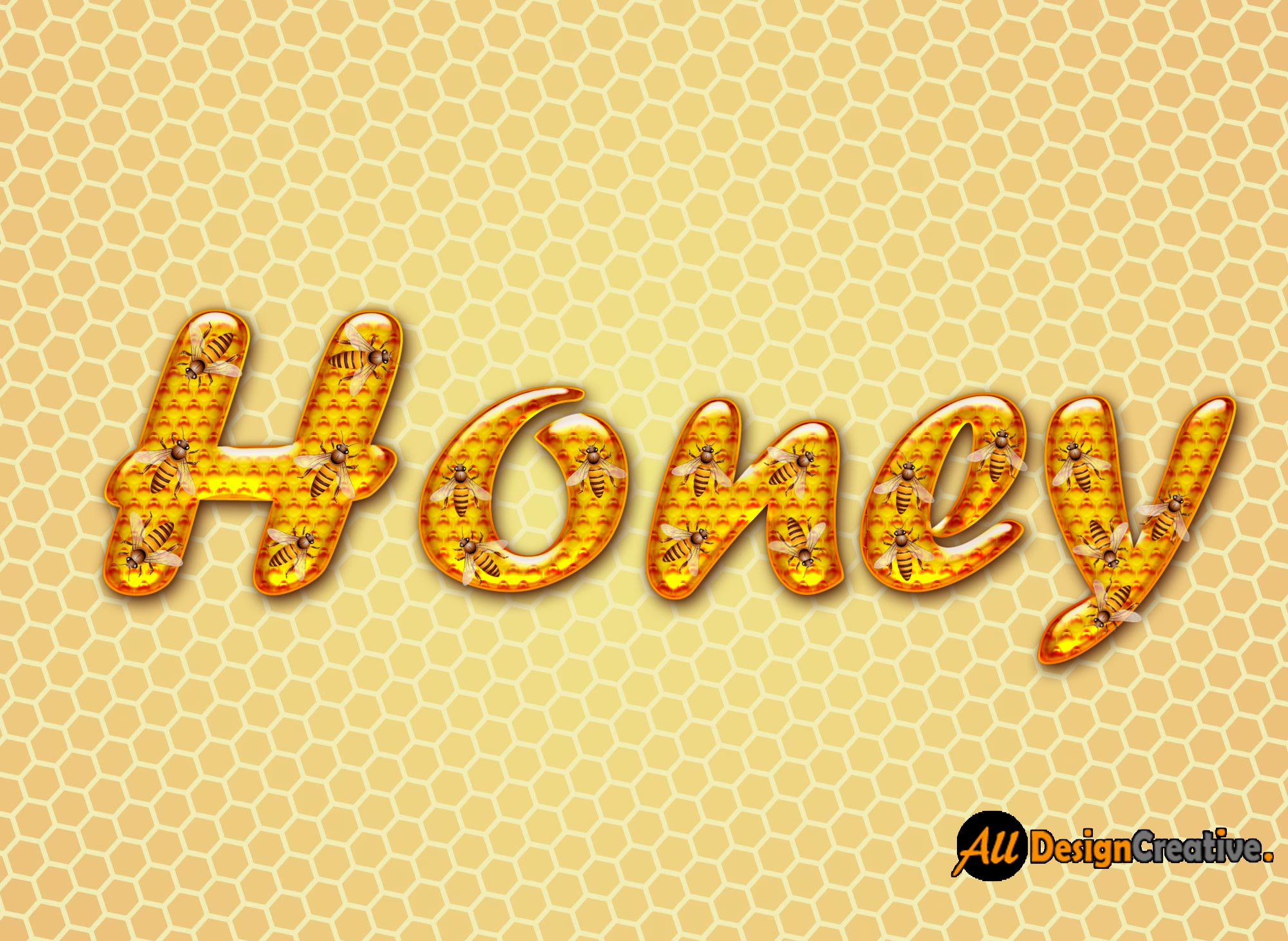 Honey Text Effect Photoshop PSD