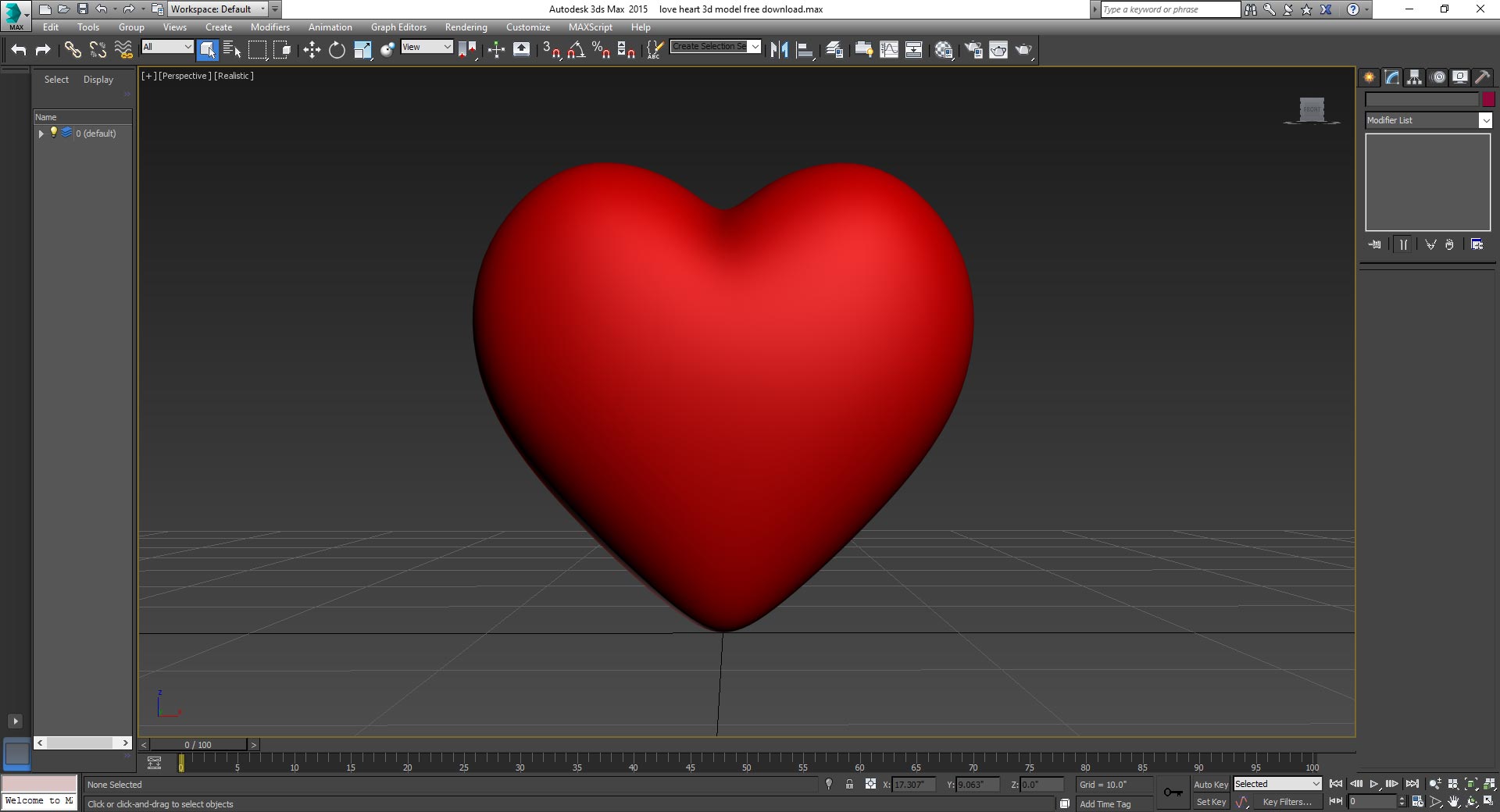 Love Heart 3D Model Free Download