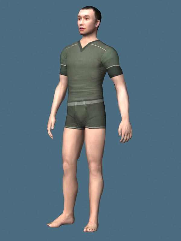 Man in Underwear Rigged Character