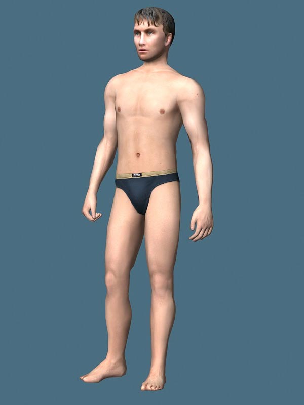 Young man Rigged in Briefs 3D Model-Free Download