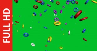 Animated Motion Background of Falling Torus on Green Screen