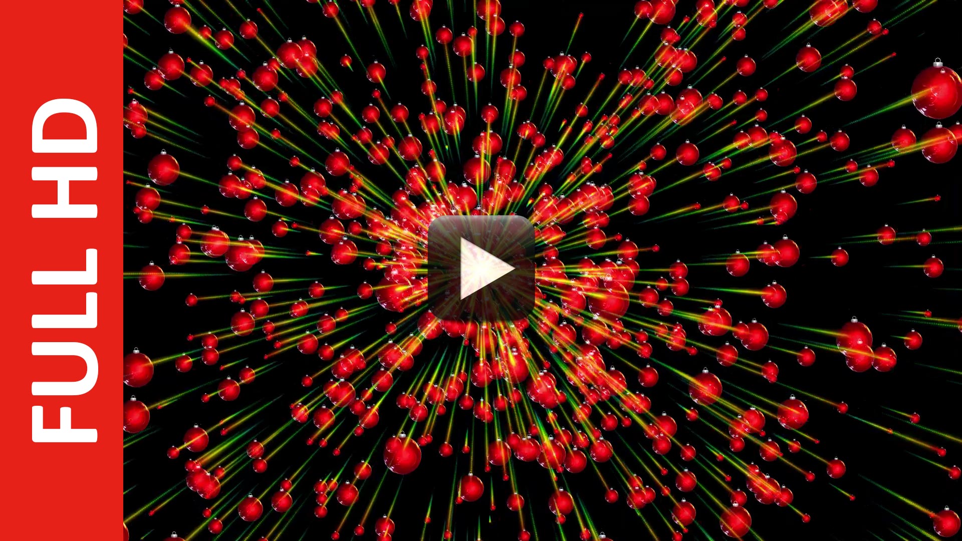 Red Christmas Ball Animated Background In Black Screen All Design Creative