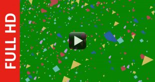 Color Paper Pieces Animation Green Screen Background