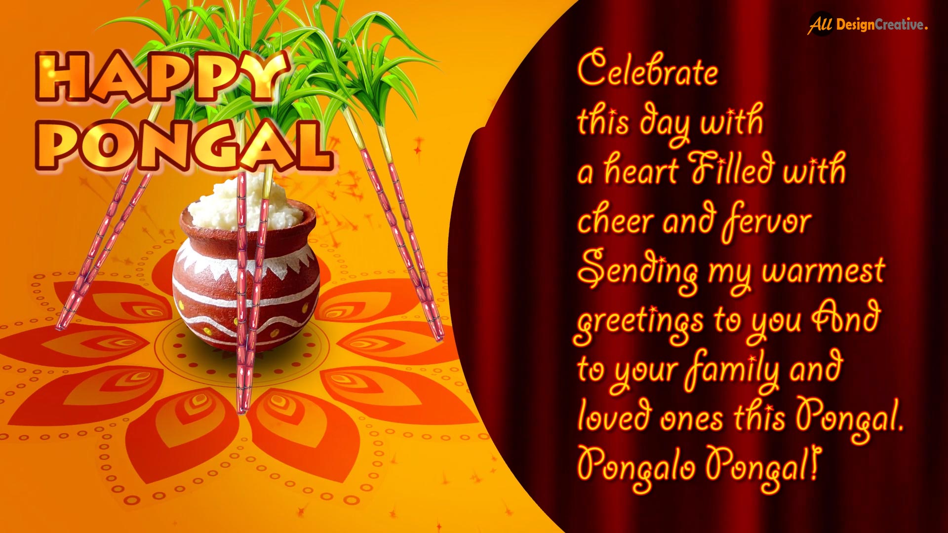 Happy Sankranti Greeting Cards Animated and Pongal Whatsapp Status | All  Design Creative