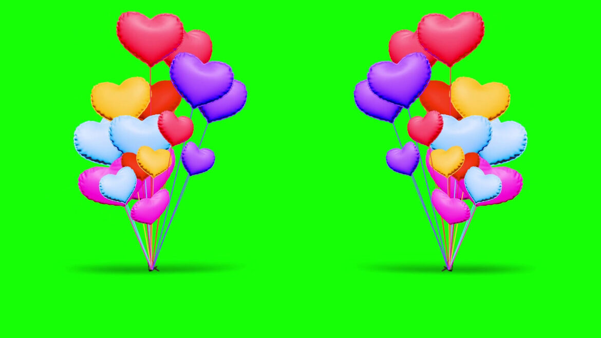 Colorful Love Balloons Happy Birthday Green Screen Video | No Copyright Footage Colorful Love Balloons Happy Birthday Green Screen Video | No Copyright Footage
