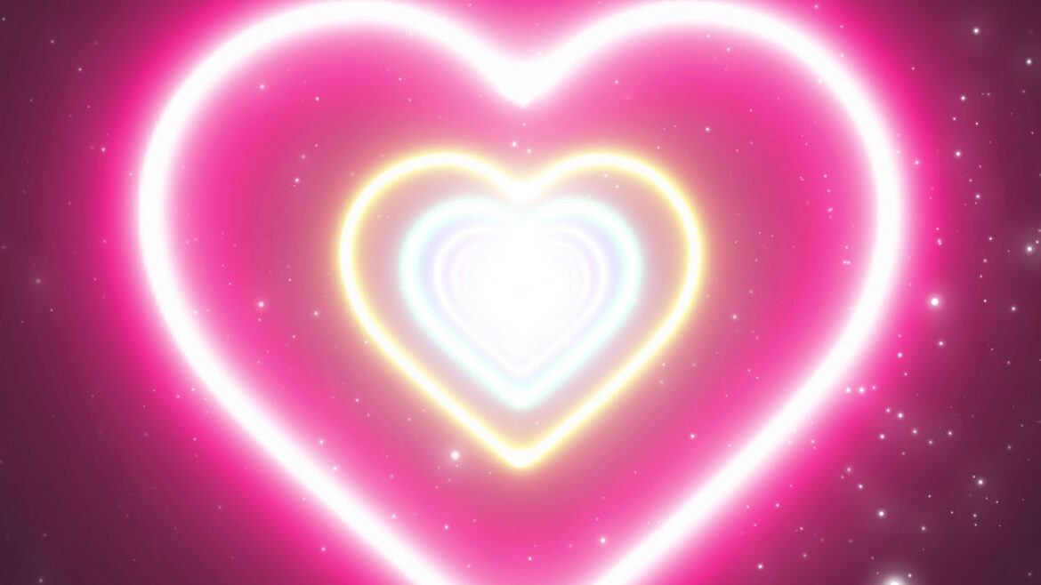 Love Heart Neon Lights Tunnel And Top Romantic Abstract Glow Particles Moving Wallpaper Background Love Heart Neon Lights Tunnel And Top Romantic Abstract Glow Particles Moving Wallpaper Background