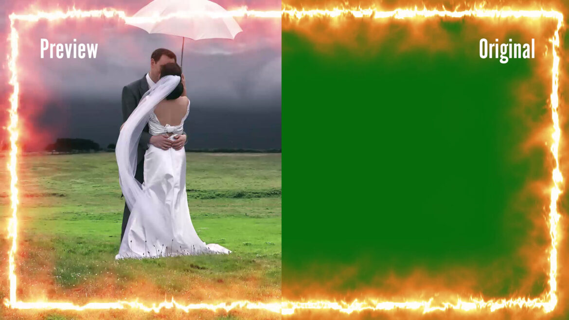 Fire Flame Wedding Frame Green Screen | Title Frame Animation Fire Flame Wedding Frame Green Screen | Title Frame Animation
