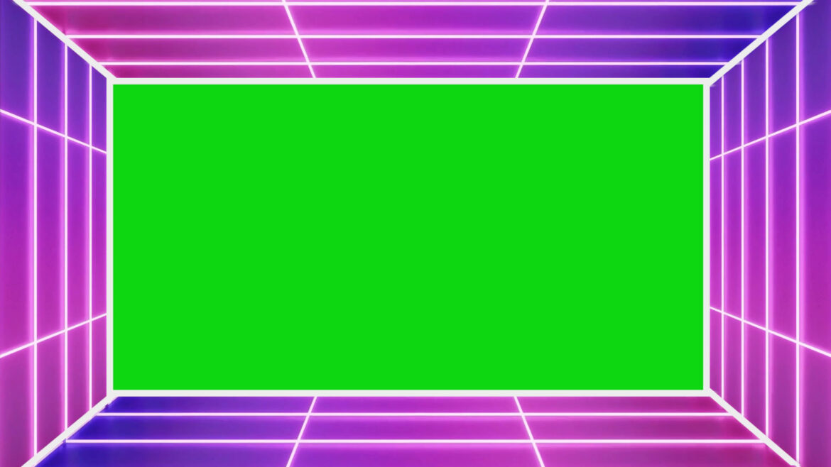 Neon Lights Tunnel Wedding Frame Green Screen Video Neon Lights Tunnel Wedding Frame Green Screen Video