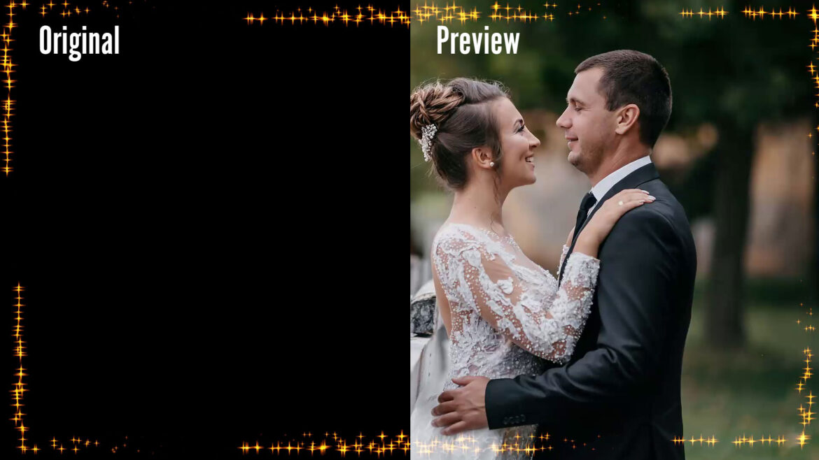 Wedding Invitation Frame Border Video Stars Moving on Black and Green Screen Background Effects Wedding Invitation Frame Border Video Stars Moving on Black and Green Screen Background Effects