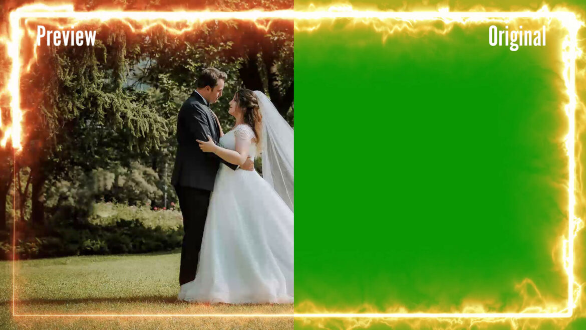 Lightning Fire Thunder Frame on Green Screen Lightning Fire Thunder Frame on Green Screen