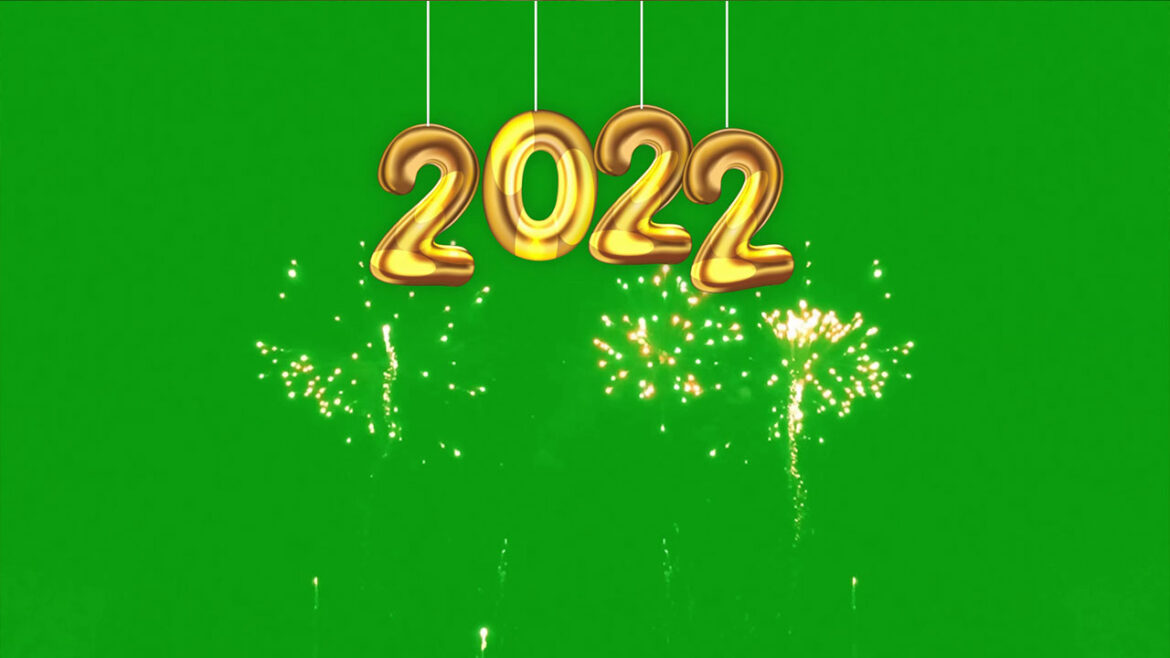 2022 Happy New Year Animation Green Screen