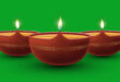 3 Deepam Lamp Lights Green Screen-devotional Oil Lamp Fire Flame Animation Green Screen Effect