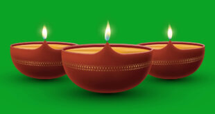 3 Deepam Lamp Lights Green Screen-devotional Oil Lamp Fire Flame Animation Green Screen Effect