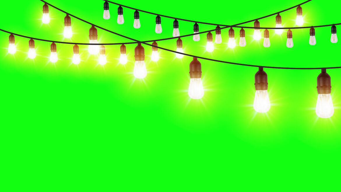 Animated String Lights Green Screen Video Effects HD