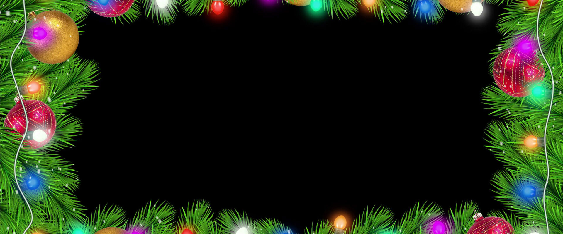 Christmas Frame Animation | Merry Christmas and Happy New Year Frame Black Screen Motion Background