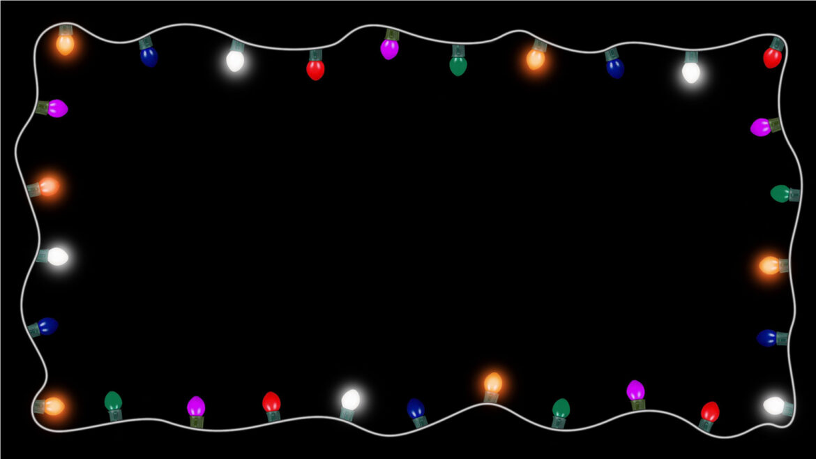 Colorful Light Bulb String Frame Animation Black Screen Video Effects Christmas String Lights Frame Colorful Light Bulb String Frame Animation Black Screen Video Effects Christmas String Lights Frame