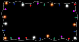 Colorful Light Bulb String Frame Animation Black Screen Video Effects Christmas String Lights Frame