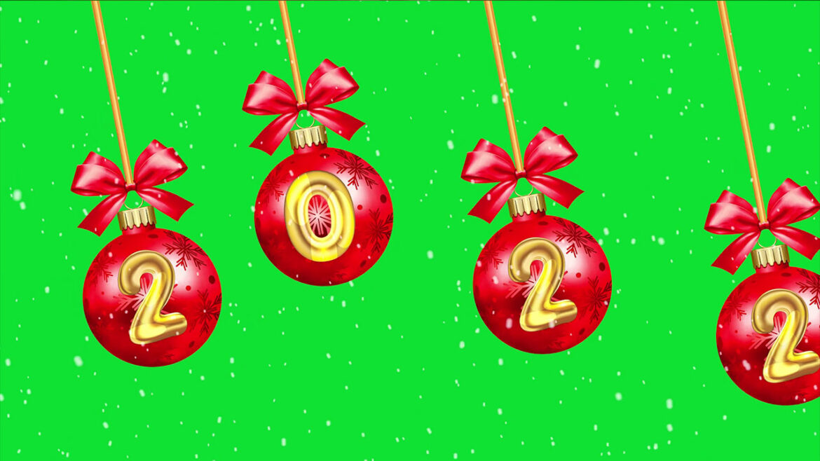 Merry Christmas & Happy New Year 2022 | Green Screen Christmas Ball Swinging Animation