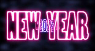 Neon Lights New Year 2022 Tunnel Abstract Light Glowing Loops Background