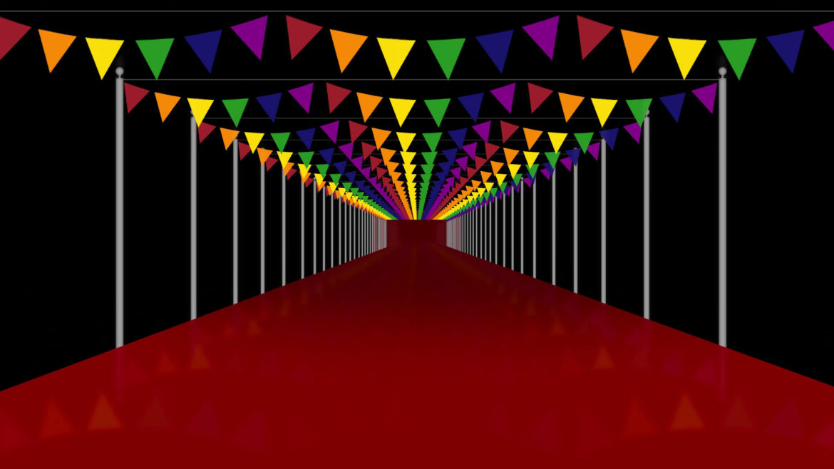 Stage Festival Celebration | Party Decoration Tunnel Moving Video Footage Stage Festival Celebration | Party Decoration Tunnel Moving Video Footage