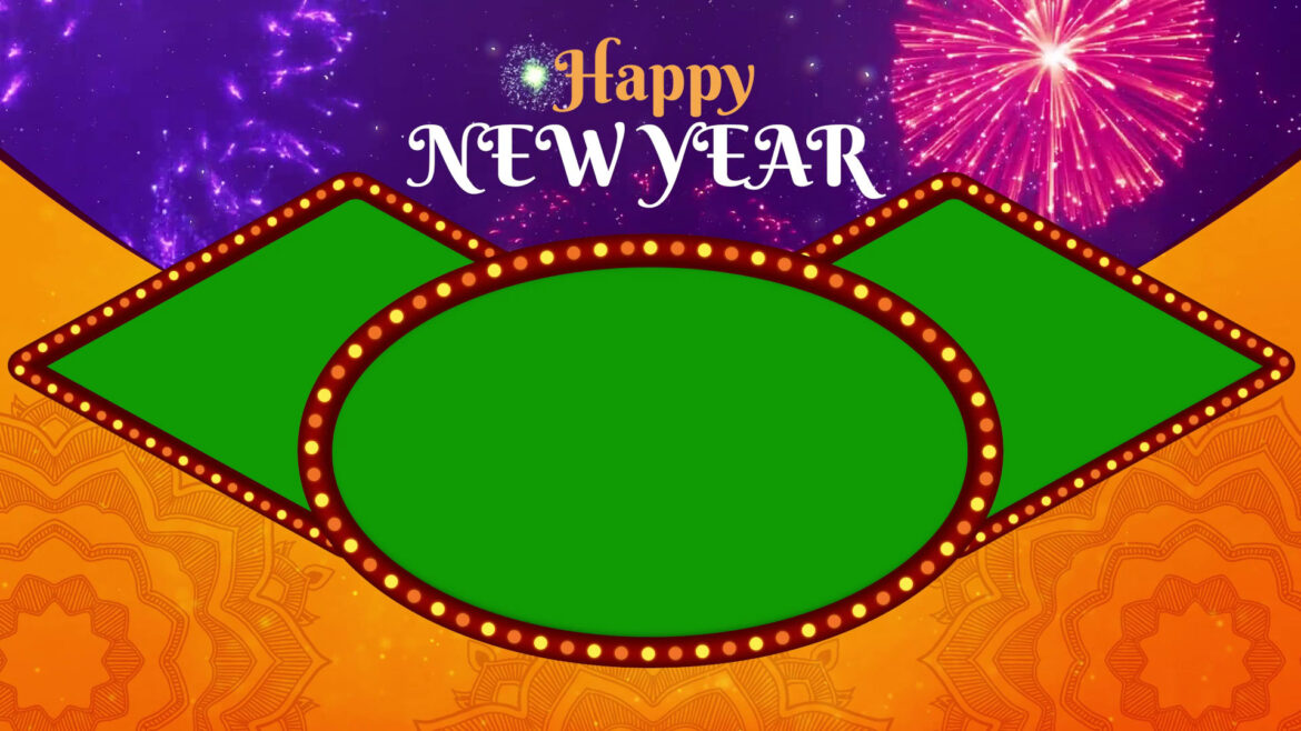 Happy New Year 2022 Celebrations Green Screen Frame