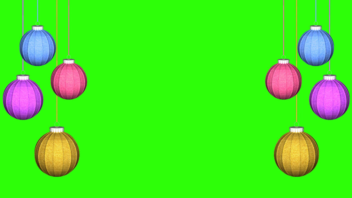Christmas Decoration Balls Hanging Animation Green Screen Video Effects HD Christmas Decoration Balls Hanging Animation Green Screen Video Effects HD