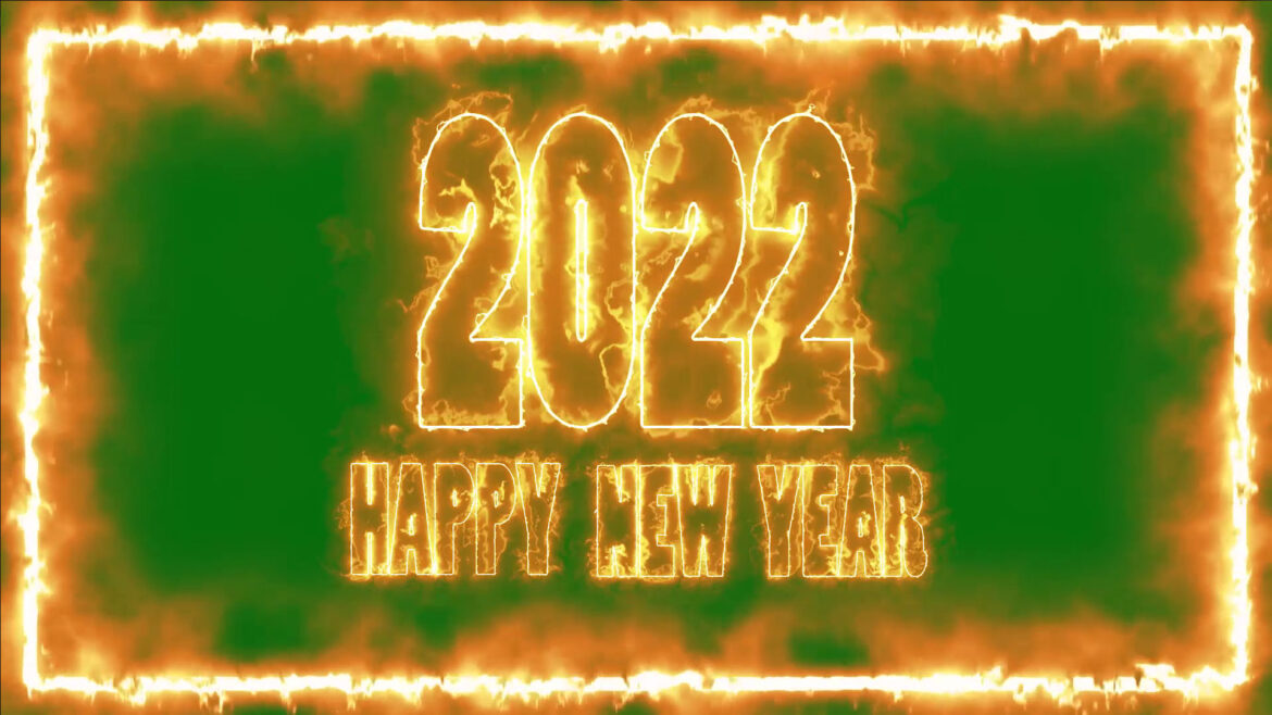 Happy New Year 2022 Text Fire Flame Animation on Green Screen Video Effect Happy New Year 2022 Text Fire Flame Animation on Green Screen Video Effect