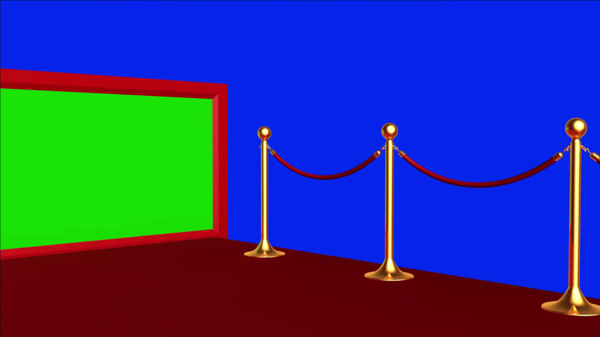 Wedding Background Green Screen Frame On Red Carpet Event Side Walk Animation In Blue Screen Effect