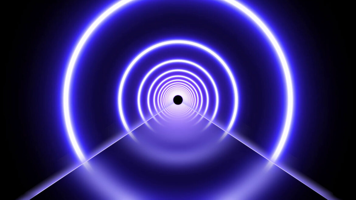Futuristic Flicker Neon Laser Ring Ultraviolet Fluorescent Light Tunnel No Copyright Loop Background Futuristic Flicker Neon Laser Ring Ultraviolet Fluorescent Light Tunnel No Copyright Loop Background