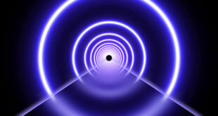Futuristic Flicker Neon Laser Ring Ultraviolet Fluorescent Light Tunnel No Copyright Loop Background