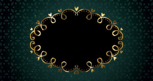 Gold Ornaments Wedding Frame Animation Black Screen Video Effect