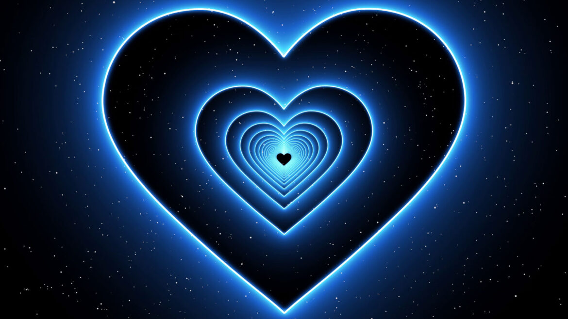 Neon Lights Tunnel Love Heart Background Loop | TikTok Trend Romantic Free Footage