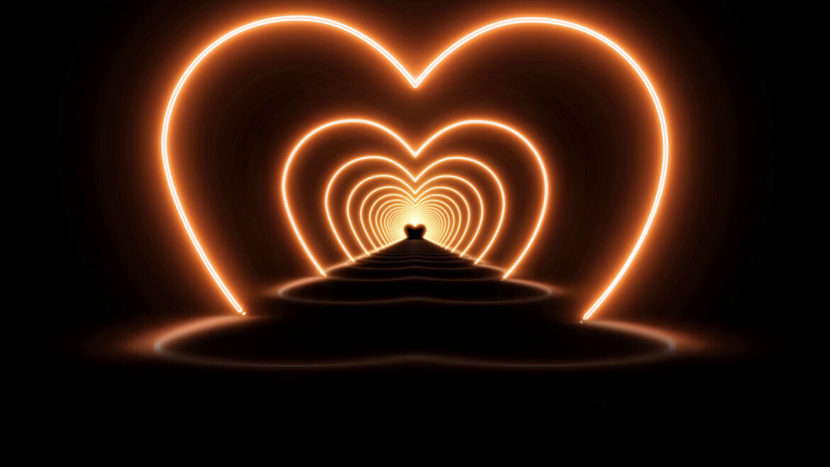 Stage Neon Lights Love Heart Tunnel Motion Abstract Background Loop Effect HD Stage Neon Lights Love Heart Tunnel Motion Abstract Background Loop Effect HD