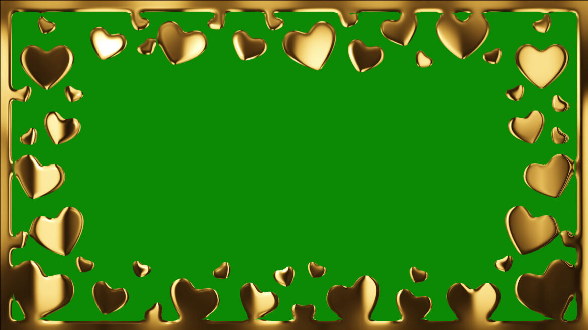 Wedding Anniversary Golden Frame Green Screen Wedding Anniversary Golden Frame Green Screen
