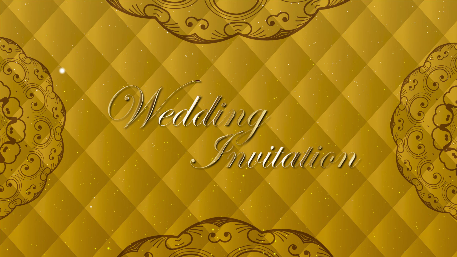 Golden Luxury Card Wedding Invitation Video Background No Copyright Footage  | All Design Creative