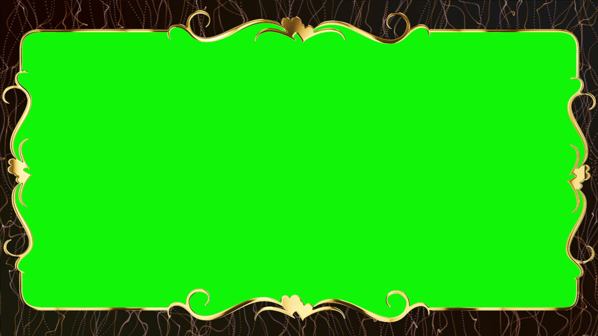 Golden Wedding Frame Green Screen Video Effect HD Golden Wedding Frame Green Screen Video Effect HD