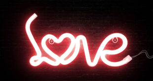 Beautiful Love Neon Lights Flashing Animation | Love Heart Sign Board Neon Lights Animation