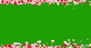Copyright Free Love Hearts Frame Green Screen for Wedding Projects