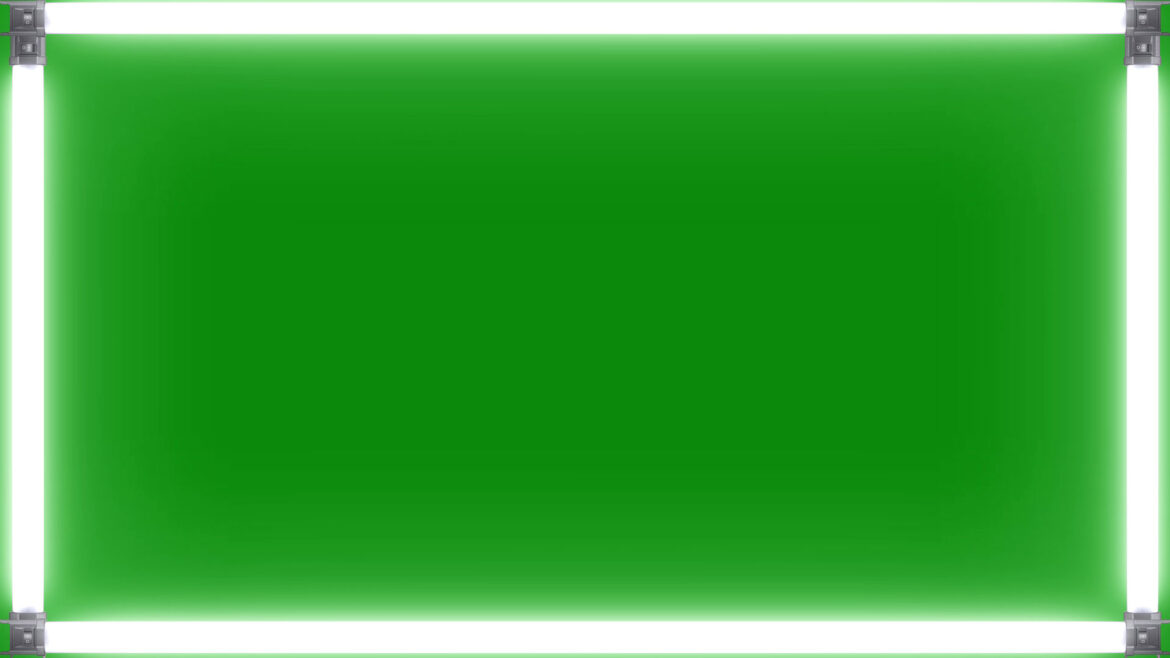 Neon Tube Lights Frame Flicker Animation Green Screen and Black Screen Background Video Effects
