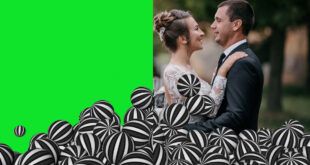 New Wedding Frame | Romantic Dancing Balls Wedding Frame Green Screen Free Footage