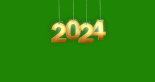 2024 Happy New Year Hanging Thread Animation Green Screen No Copyright Video Footage