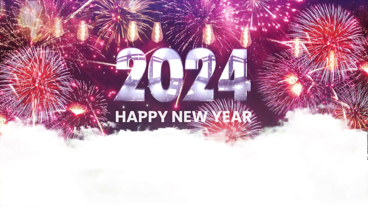 Happy New Year 2024 Wishes Greetings Best NEW YEAR COUNTDOWN 60 sec TIMER with Sound Effects